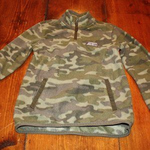Eddie Bauer Kids Size Small (7/8) Quarter Zip Camo Fleece with Kangaroo Pocket